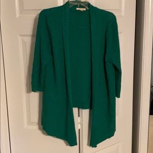 Green Open Cardigan